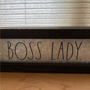 Rae Dunn 'BOSS LADY.' Black and White Framed Desk Sign